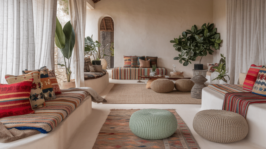 Boho Decor Neutrals to Balance Bold Patterns