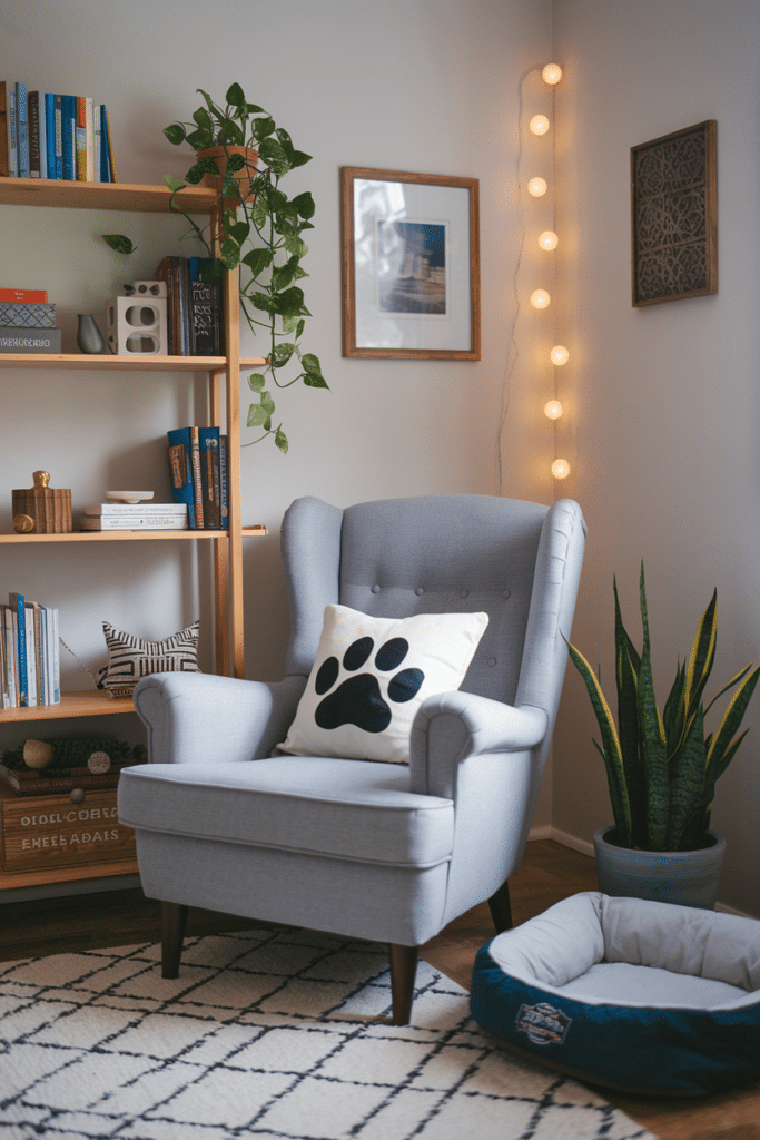 Cozy reading nook-pet-friendly