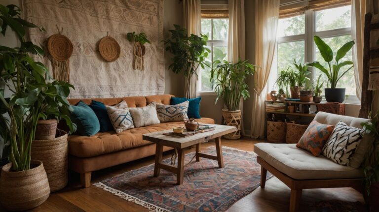 mixing patterns in boho decor