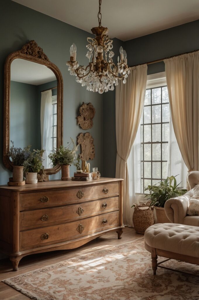 Boho Bedroom Artful Use of Mirrors